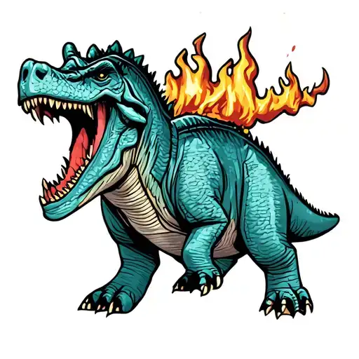 roaring triceratops tattoo design idea