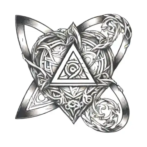 infinity heart triangle tattoo design idea
