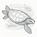 softshell turtle swimming gracefully tattoo design idea