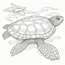 softshell turtle swimming gracefully tattoo design idea