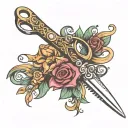 hair scissors tattoo design idea
