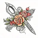 hair scissors tattoo design idea