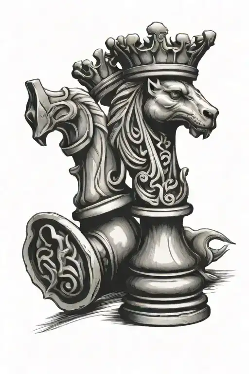 king chess piece tattoo design idea