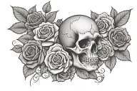 Skulls and roses with the name ALEX  tattoo design idea