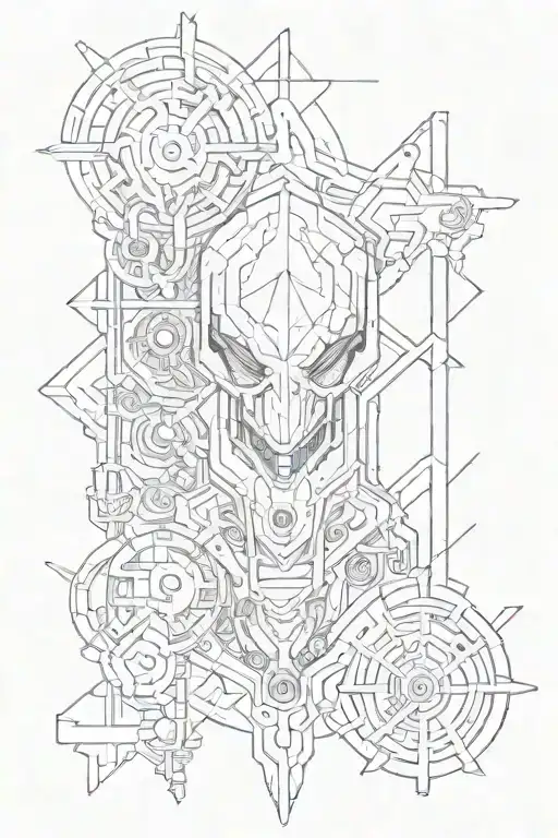 cyber sigilism tattoo design idea