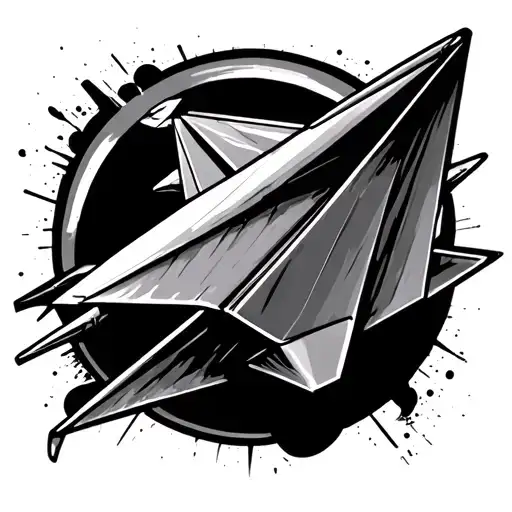 a little paper airplane tattoo design idea