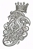 eagle royal flourish wearing crown tattoo design idea