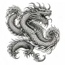 Kaido dragon mixed with shen long tattoo design idea