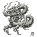 Kaido dragon mixed with shen long tattoo design idea