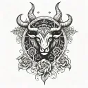 A celestial themed tattoo incorporating the zodiac signs of Taurus, Capricorn, and Leo to represent the strong bond between a mother and her sons tattoo design idea