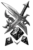 daggers and DnD Dice tattoo design idea