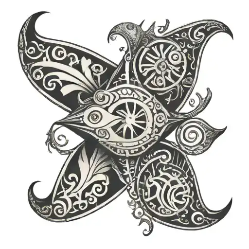 manta ray Moana movie reel tattoo design idea