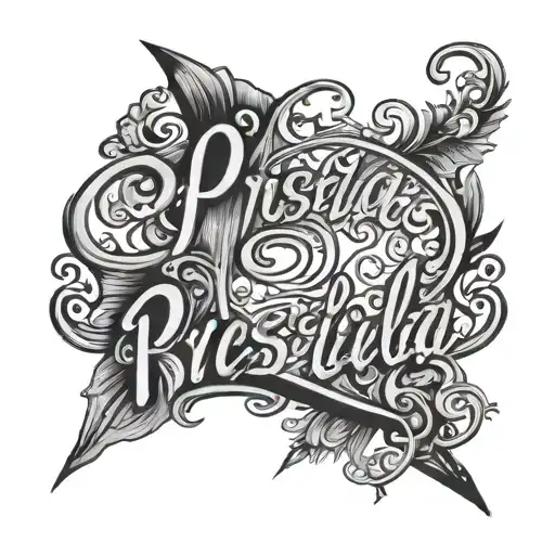 "priscilla" in cursive tattoo design idea