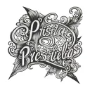 "priscilla" in cursive tattoo design idea
