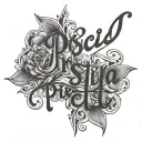 "priscilla" in cursive tattoo design idea