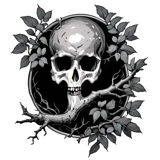 poison tree branch tattoo design idea