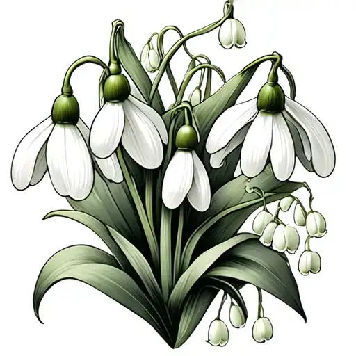 Snowdrop And Lily Of Valley tattoo design idea