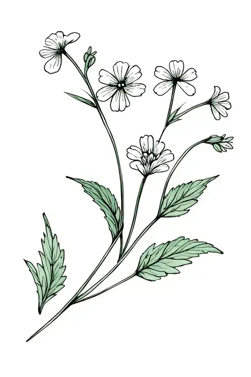 alyssum flower blooming tattoo design idea