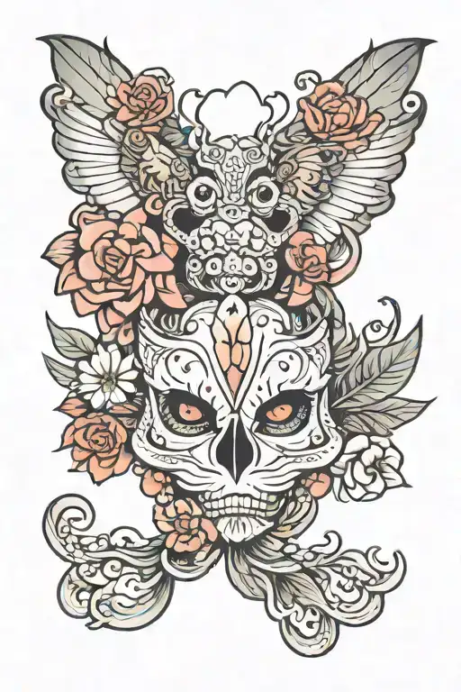 neo trad tattoo design idea