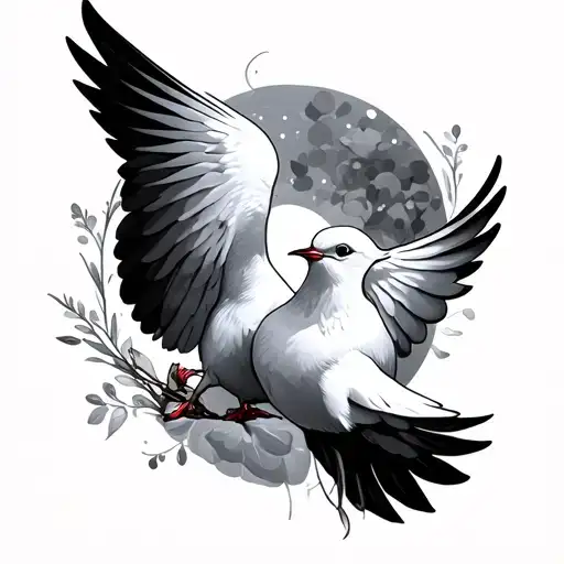 dove, family, fatherhood tattoo design idea