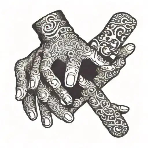 baby loss two hands reaching tattoo design idea
