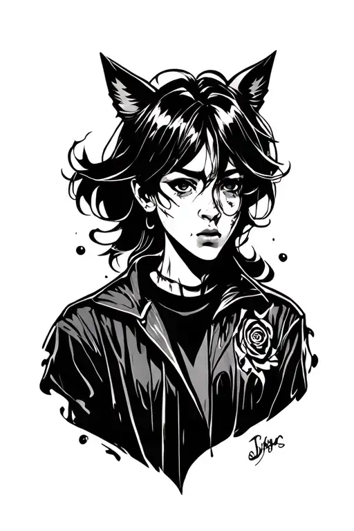 cartoon character tattoo design idea