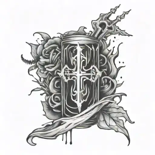 cross concept juice wrld 999 incorporated tattoo design idea