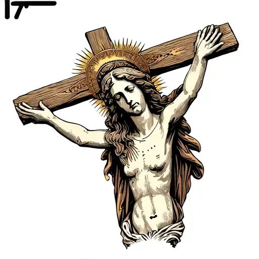 mother mary crying when jesus was on the cross  tattoo design idea