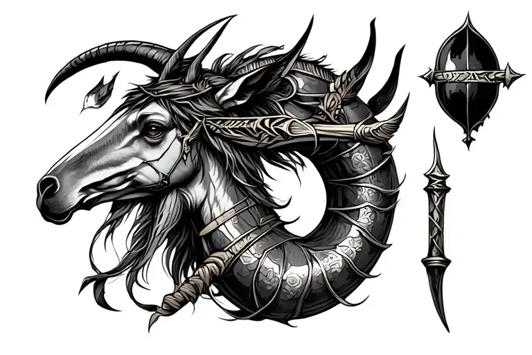 Sagittarius cajun tattoo design idea