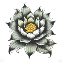buddha lotus flower blooming tattoo design idea