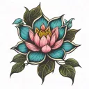 buddha lotus flower blooming tattoo design idea