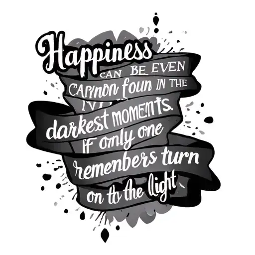 Tattoo with the phrase "Happiness can be found even in the darkest moments, if only one remembers to turn on the light"  tattoo design idea