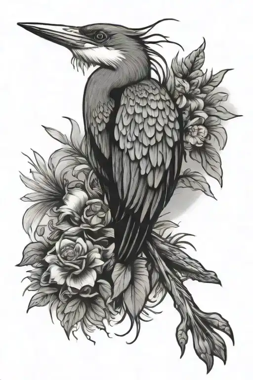 traditional Louisiana bayou leg sleeve with bullfrog and blue heron  tattoo design idea