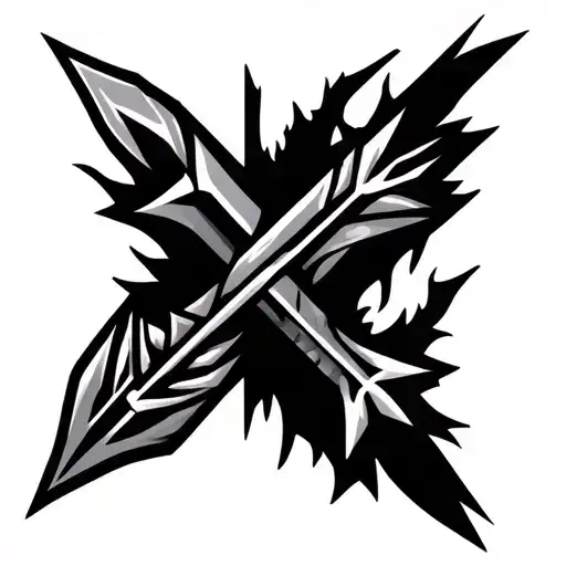 tribal arrow weapon tattoo design idea