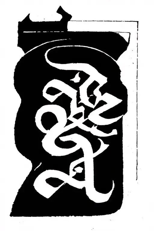 indus script writing tattoo design idea