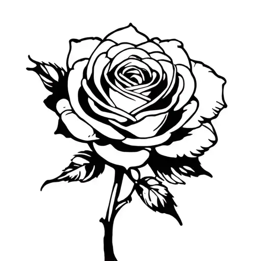 easy to tattoo stencil of a rose  tattoo design idea