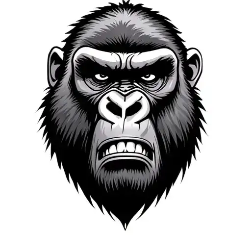 angry gorilla face tattoo design idea