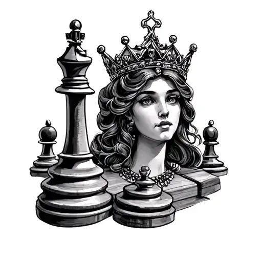 Chess Queen tattoo design idea