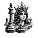 Chess Queen tattoo design idea