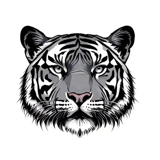 half a tiger's face tattoo design idea
