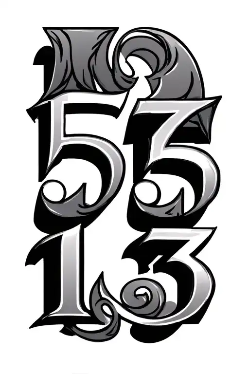 roman numbers 5 ,13,1 tattoo design idea