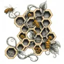 honeycomb and vine intertwined tattoo design idea