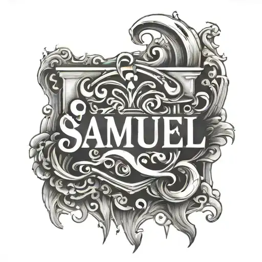 "Samuel" in Ghost letters tattoo design idea