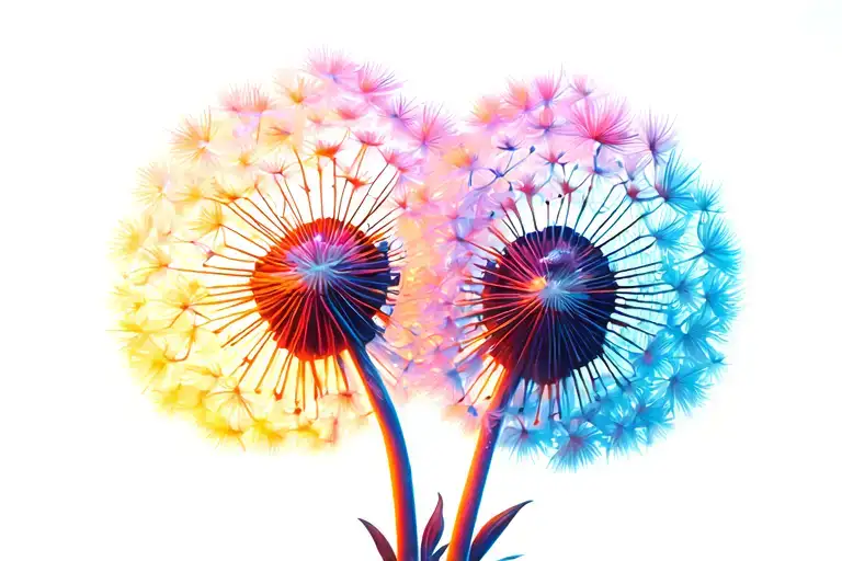 starry night dandelion tattoo design idea