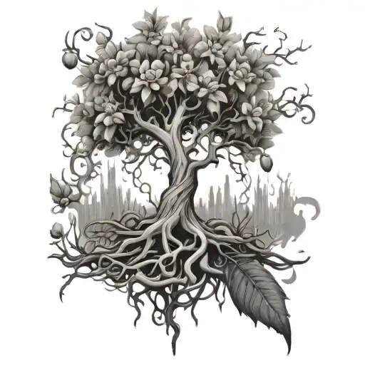 poison tree tattoo design idea