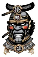 samurai mask with minamoto clan crest featuring tattoo design idea