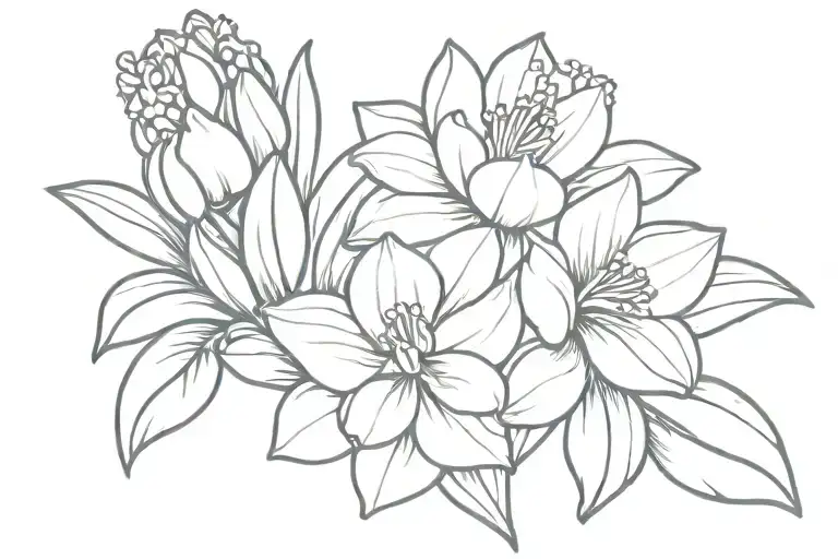 hyacinth flower tattoo design idea