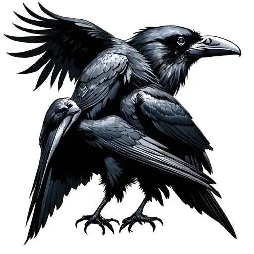 Raven hugs you and fucks you tattoo design idea
