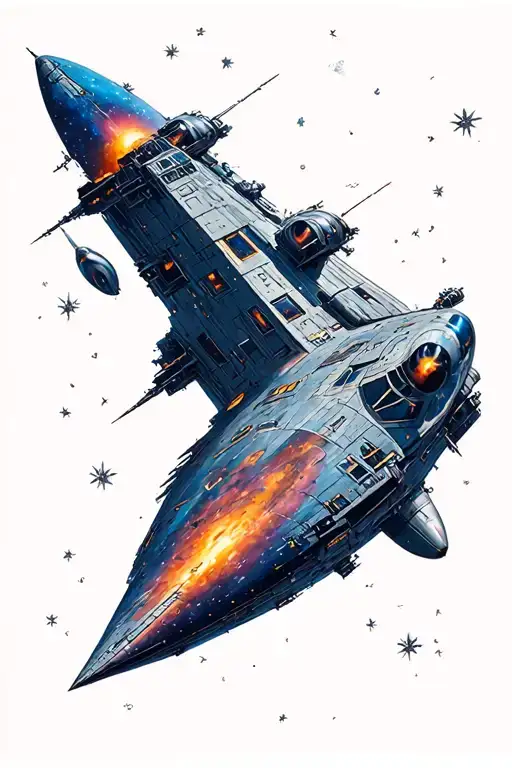 the expanse ship in the galaxy tattoo design idea