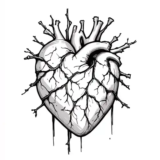 wounds on the heart like bullet holes tattoo design idea